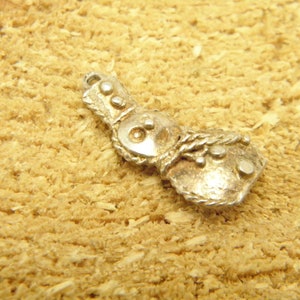 Antique / Vintage Sterling Silver Huge Snowman Charm for Bracelet or Pendant