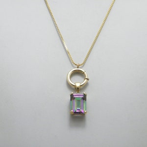 Custom 9ct Heavy Gold Byzantine Chain Charm Necklace 28 Inch Victoriana Bolt Ring