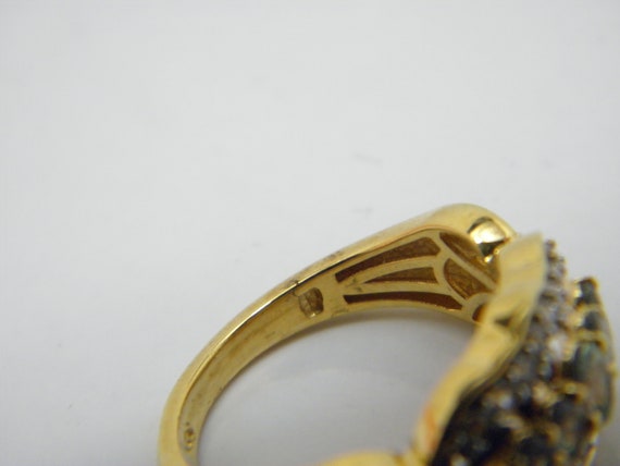Vintage 14ct Gold Vermeil Alexandrite Dia Cluster… - image 9
