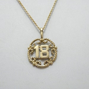 Vintage 9ct Gold Heavy 18th Birthday Pendant Necklace 19.5 Inch Cable Chain 18