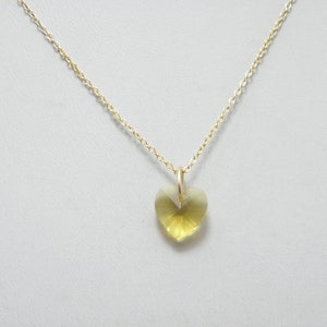 Vintage 9ct Gold Citrine Heart Pendant Necklace 15 Inch Belcher Chain