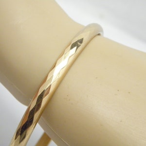 Antique 9ct Gold Diamond Cut Slave Bangle Bracelet 10 Inch c1880 Heavy 47g