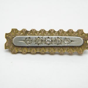 Antique 9ct Rose Gold Dia Bar Brooch Pin c1860 High Quality