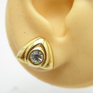 Vintage 14ct Gold Dia Deco Stud Earrings (Pair) 14.5mm c1950 American