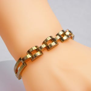 Vintage 18ct Rose Gold RG Brick Bracelet c1980 10mm Wide, 7 Inch Heavy 38g