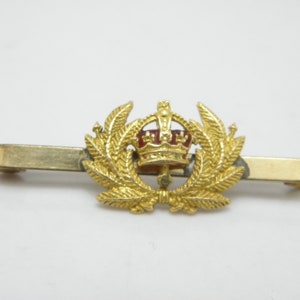 Antique 15ct Gold Royal Crest Bar Brooch Pin c1880 Heavy 5g