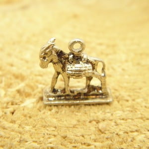 Antique / Vintage Sterling Silver Huge Donkey Charm for Bracelet or Pendant
