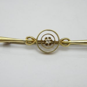 Antique 15ct Gold Diamond Target Bar Brooch Pin c1880 High Quality
