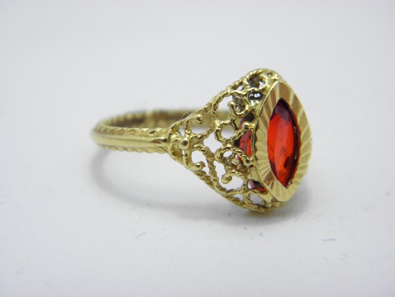 Vintage 18ct Solid Gold Ruby Solitaire Ring Band … - image 6