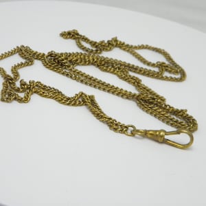 Antique Pinchbeck Gold Guard Muff Chain 50 Inch c1860