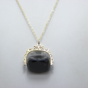 Vintage 9ct Gold Huge Citrine Fob Spinner Pendant Necklace 20 Inch Cable Chain Heavy 26g