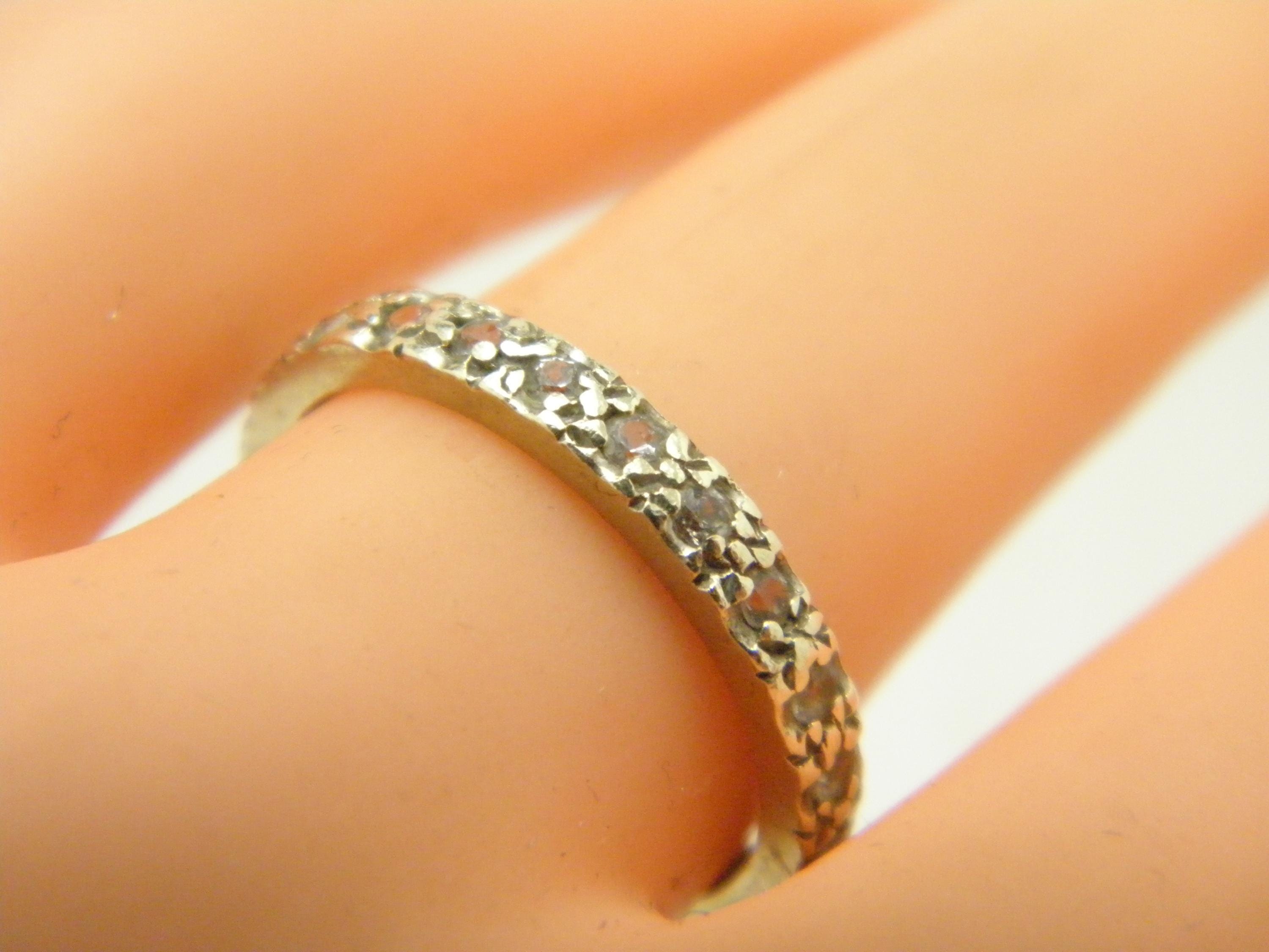 Antieke 12kt gouden spinel volledige eeuwigheid ringband maat M (Amerikaanse maat 6,25) c1920
