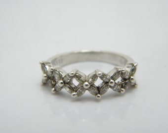 Antiek/vintage sterlingzilver dia Eternity Dress Ring maat L (Amerikaanse maat 5,75)