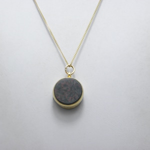 Antique 18ct Gold Large Bloodstone Carnelian Locket Necklace 20 Inch Curb Chain Unusual c1880s 14g