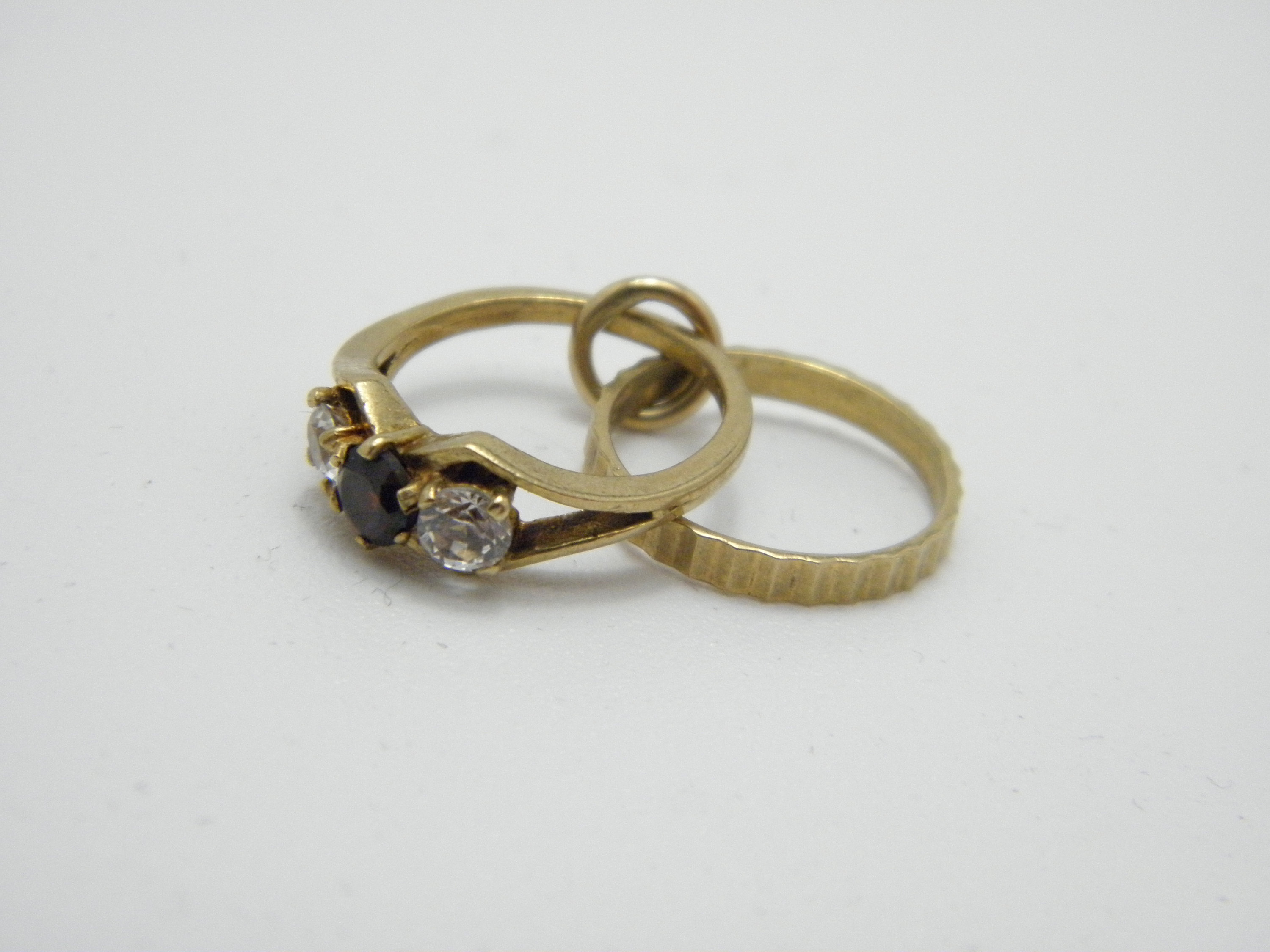 Vintage 9ct Gold Garnet Engagement Wedding Ring Charm for Bracelet or Pendant c1960