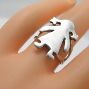 Vintage Sterling Silver Little Girl Signet Ring Band Size K 1/2 (US Size 5.5)