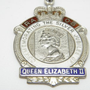 Vintage Sterling Silver RAOB Silver Jubilee Pendant 1977 Medal