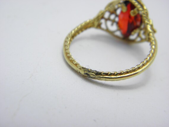 Vintage 18ct Solid Gold Ruby Solitaire Ring Band … - image 9