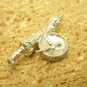 Antique / Vintage Sterling Silver Massive Marching Drummer Charm for Bracelet or Pendant