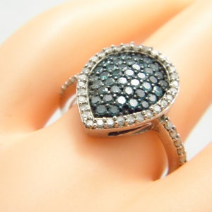 Vintage 1.75 Cttw Diamond Halo Ring Band Size O (US Size 7.25) Sterling Silver