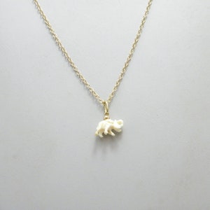 Vintage 14ct Gold Elephant Pendant Necklace 24 Inch Belcher Chain Bone