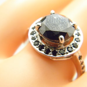 Vintage Sterling Silver 3.5 Cttw Diamond Halo Ring Band Size O (US Size 7.25)