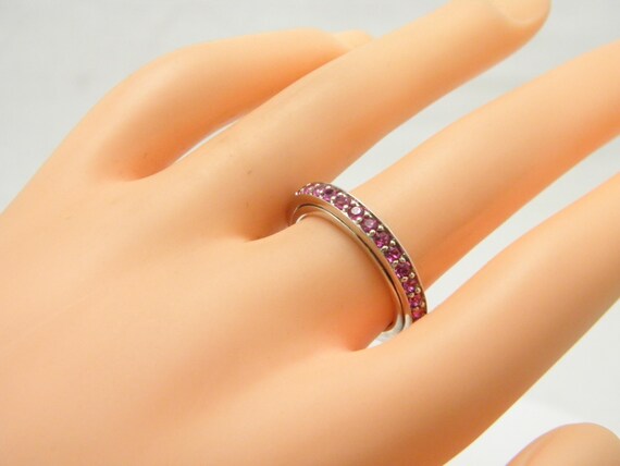 Custom Sterling Silver Ruby Spinner Fidget Ring B… - image 2