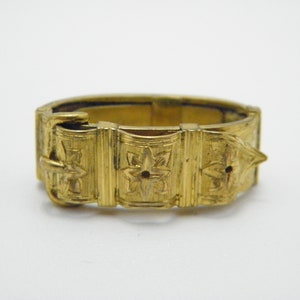 Antique 18ct Solid Gold Scarf Clip Floral Heavy c1890 Pin Brooch