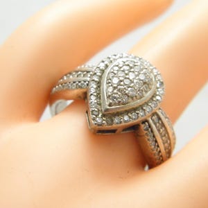 Vintage 1.25 Carat Diamond Signet Ring Size Q (US Size 8.25) Sterling Silver