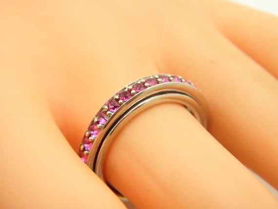 Custom Sterling Silver Ruby Spinner Fidget Ring B… - image 3