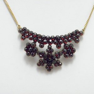 Antique 8ct Gold Massive Bohemian Garnet Collar Necklace 15 Inch Curb Chain German