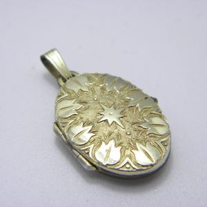Vintage 14ct Gold RG Floral Locket Pendant c1950 Quality