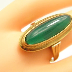 Antique 8ct Heavy Gold Aventurine Signet Ring Band Size P (US Size 7.75) German c1920