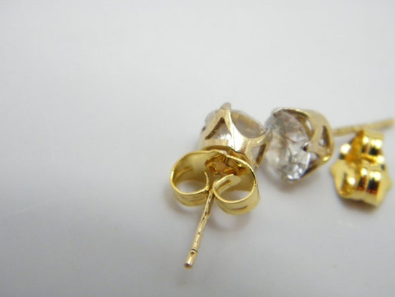 Vintage 14ct Gold Dia Stud Earrings (Pair) 6.5mm … - image 7