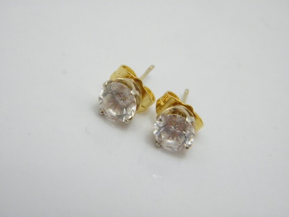 Vintage 14ct Gold Dia Stud Earrings (Pair) 6.5mm … - image 9