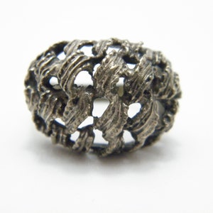 Antique Britannia Silver Unusual Keeper Dome Ring Size O (US Size 7.25)
