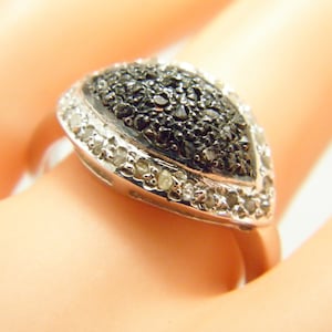 Vintage 0.75 Cttw Diamond Halo Eye Ring Band Size N 1/2 (US Size 7) Silver