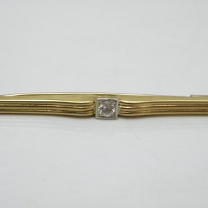 Antique 8ct Gold Glacier Topaz Bar Brooch Pin c1920 German High Quality
