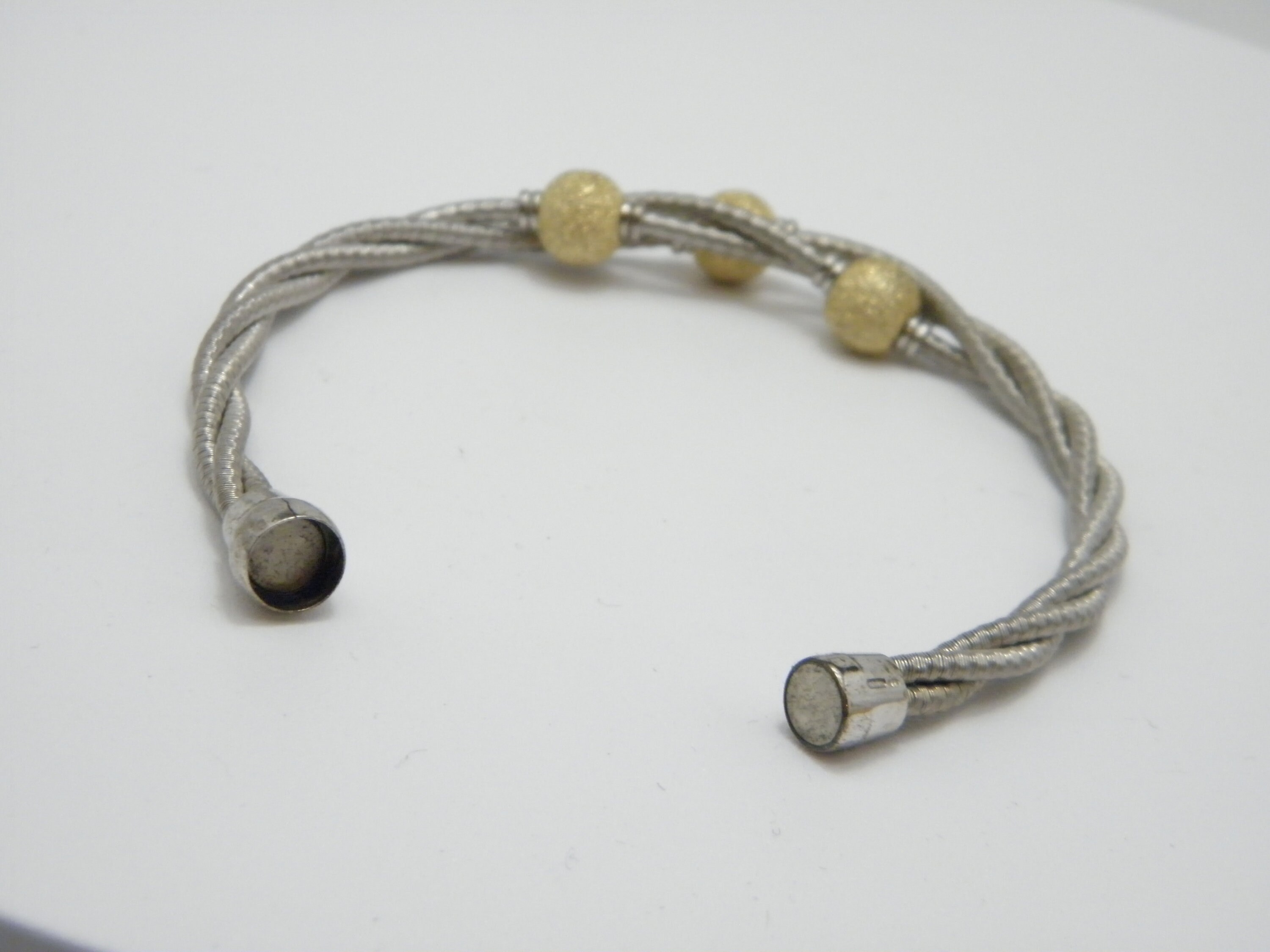 Bracelet Vintage Années 70, Maille Boule Plaqué Or 9g, 20 Cm - Neuf Deadstock !