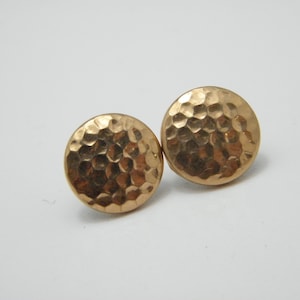 Antique 9ct Rose Gold Opalite Pair Of Buttons 14mm c1900