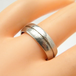 Vintage 950 Palladium Heavy Wedding Band Ring 5g 6mm Size Q (US Size 8.25)