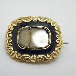 Antique 18ct Gold Memento Mori Brooch Pin c1850 Heavy 6g Reduced