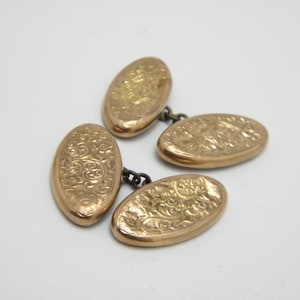 Antique 9ct Rose Gold Large Pair Of Cuff Links JA&S c1890 Cufflinks
