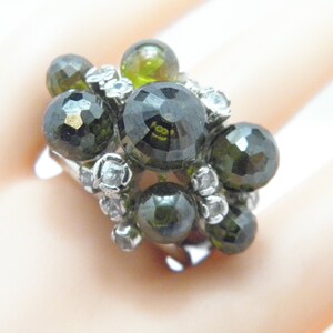 Vintage Sterling Silver Massive Ottoman Aventurine Statement Ring Size P (US Size 7.75)