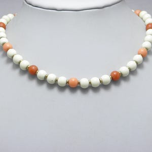 Antique 9ct Gold Coral Opera Necklace Choker 15 Inch Stunning White Pink