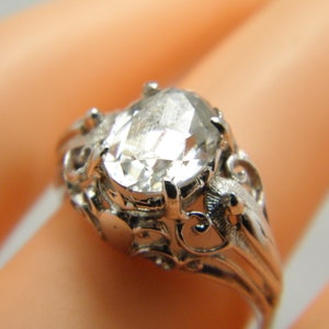 Vintage 14ct White Gold 2.0 Cttw Diamond Solitaire Ring Size M (US Size 6.25) Oval E VSI2