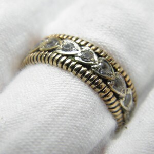 Antique 9ct Gold Heavy Topaz Eternity Band Ring 6mm Size K (US Size 5.25)