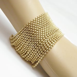 Vintage 9ct Gold 19 Strand Popcorn Wrap Chain Bracelet 7 - 9.5 Inch Heavy 42g