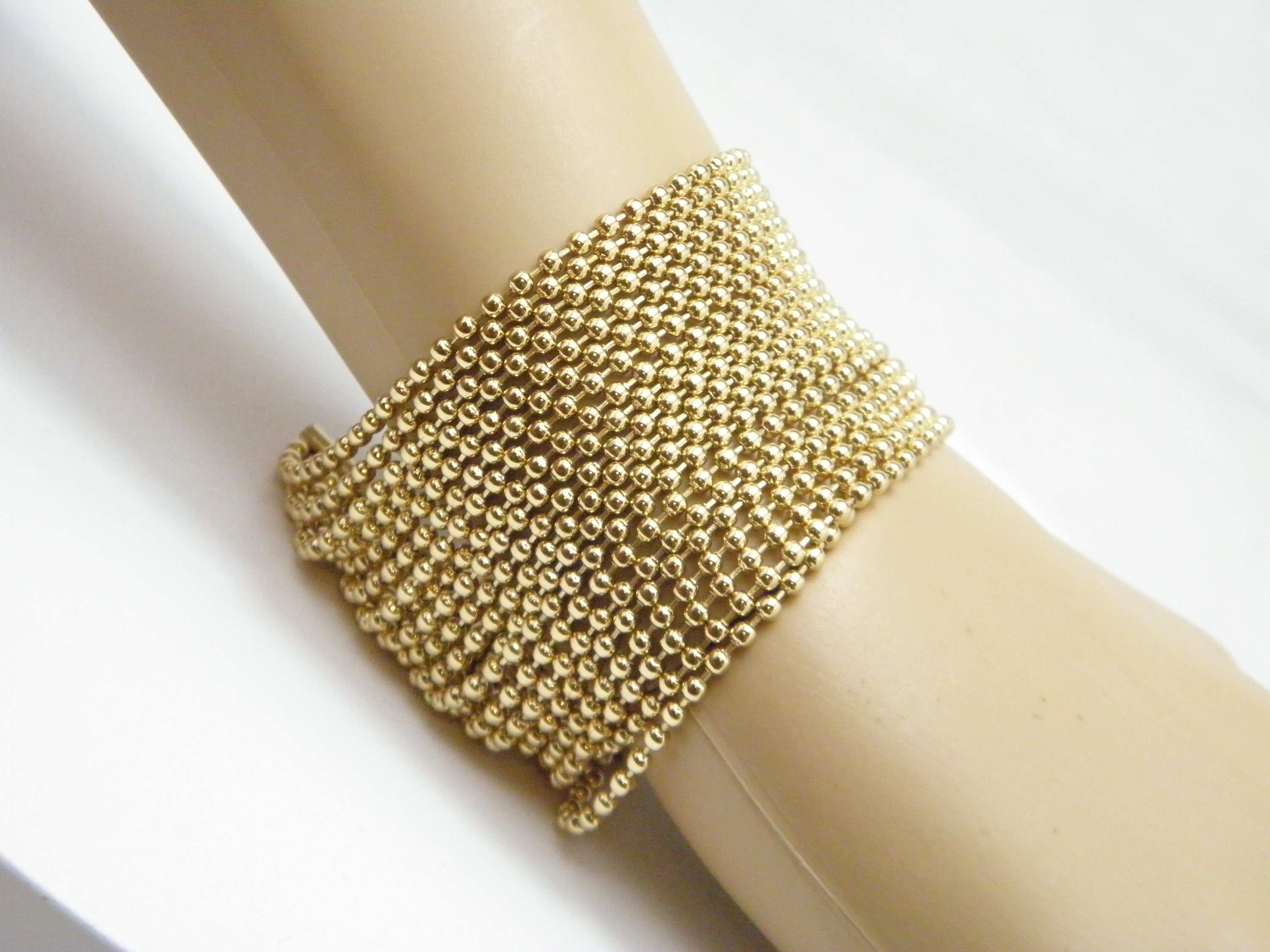 ヴィンテージ 9カラット ゴールド 19ストランド ポップコーン ラップ