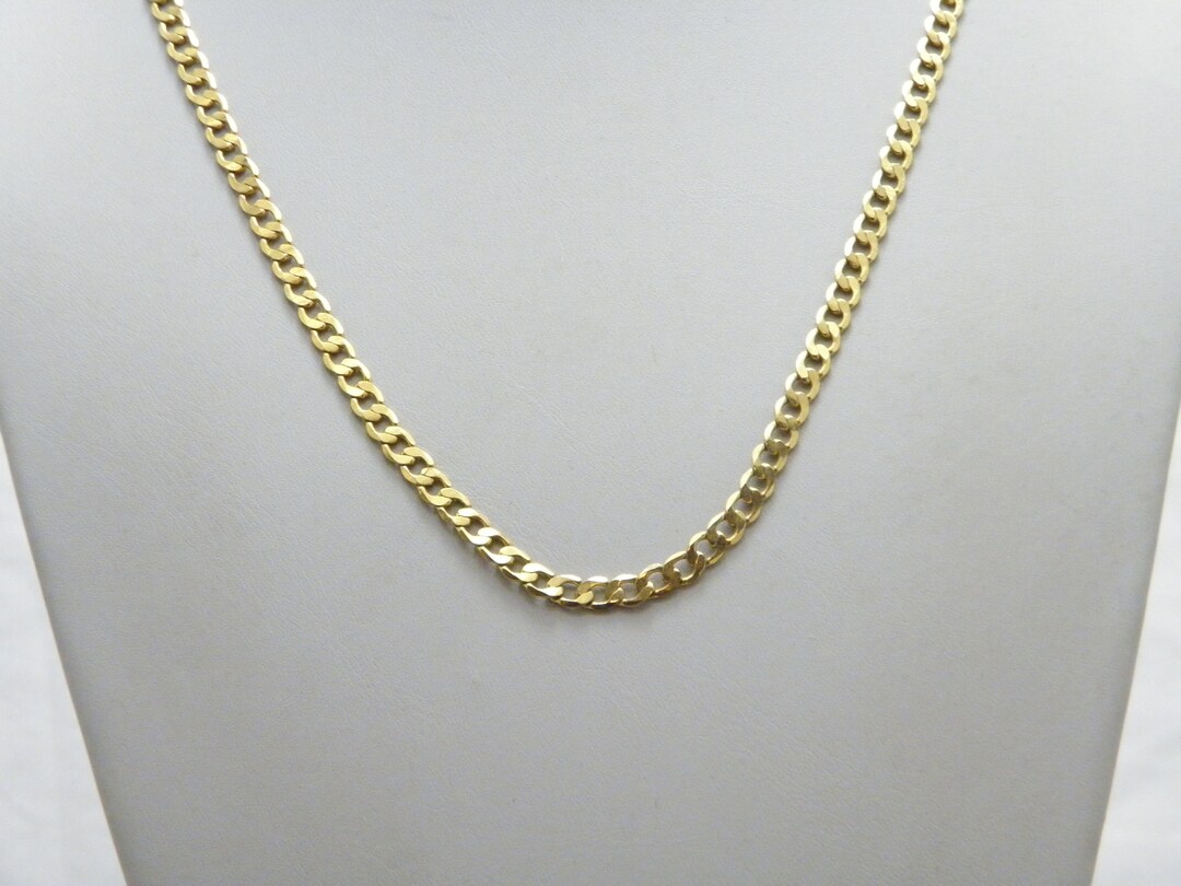 Mens 9ct Gold XP Big Chunky Curb Chain 10mm Classic Curb Link 20